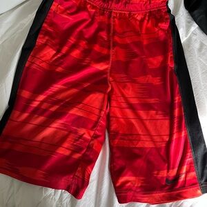 Nike Kids Red and Black Shorts